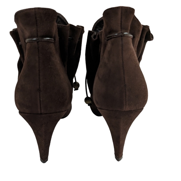 Lulu Guinness Peace Suede Drawstring Ankle Bootie Size 39.5 - Picture 5 of 12